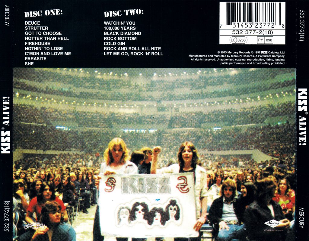 Alive! Kiss Back Cover