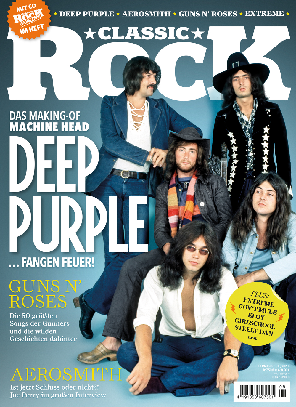 CLASSIC ROCK Nr. 121: Deep Purple - Machine Head! Ausgabe 07/08/23  (Juli/August 2023) inkl. CD